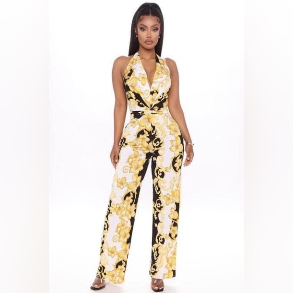Black and yellow jumpsuit